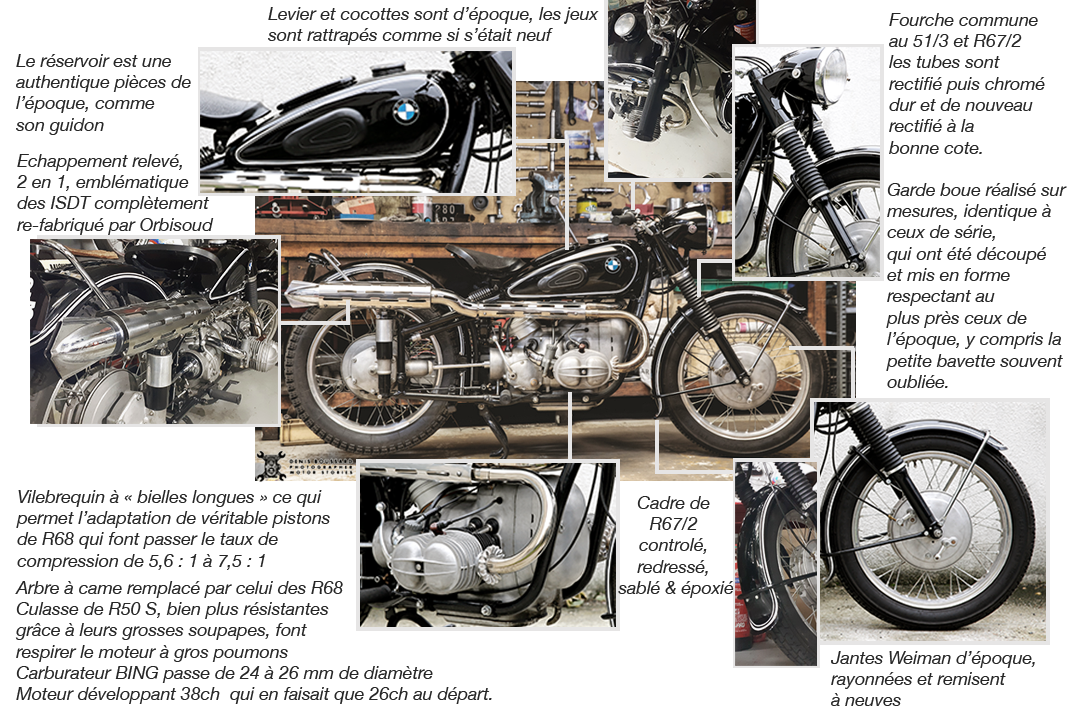 BMW R68 ISDT re-conditionnée chez LEGENDES Motociste