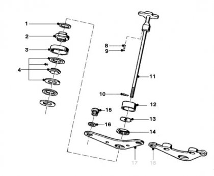 Écrou / Roulement Colonne de Direction Spéciale + Origine R51/3...R69S